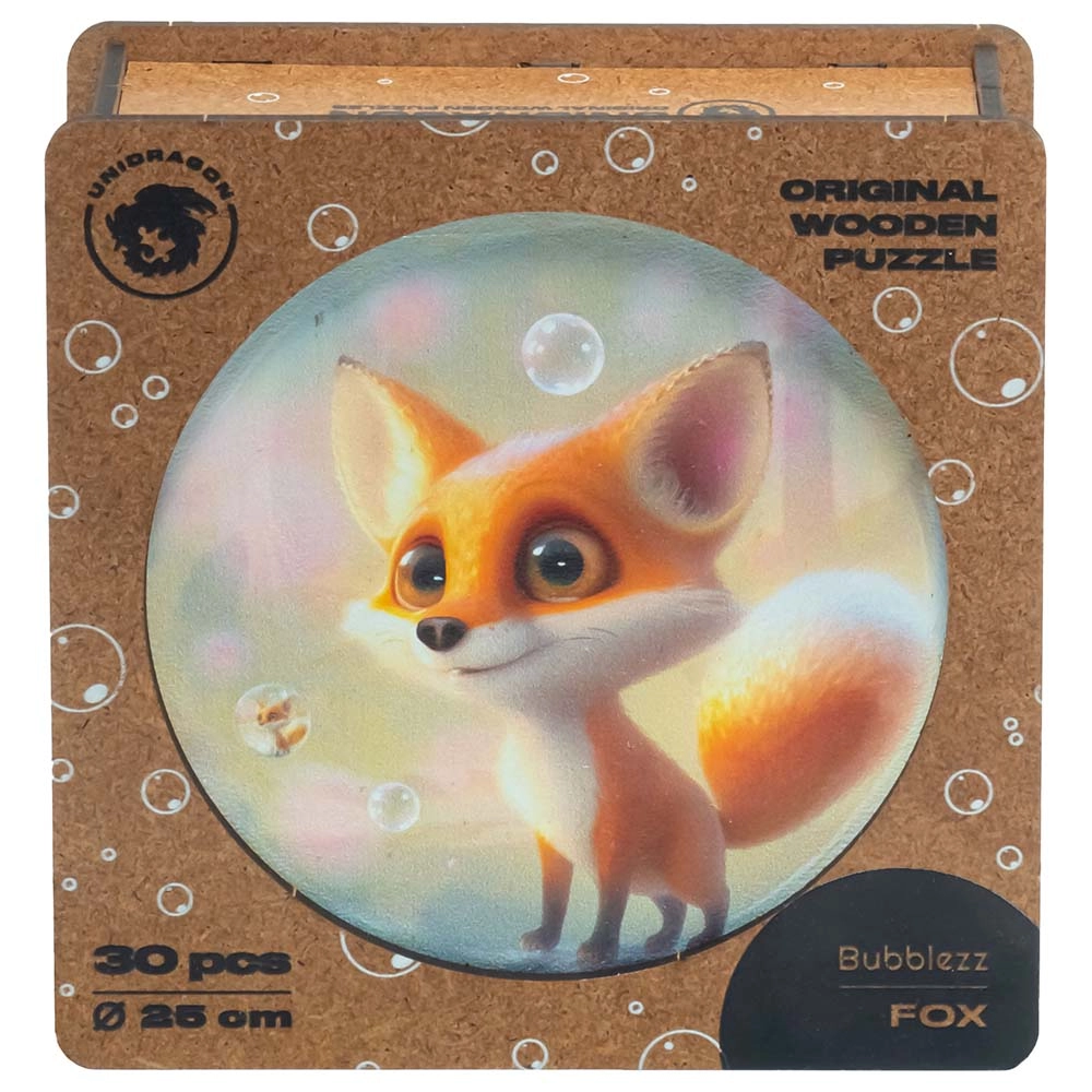 Unidragon Fox Bubblezz Wooden Puzzle (4107390-Fox_Bubblezz) - 30 pcs