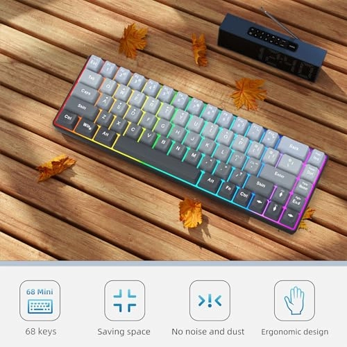 68 Key RGB Mechanical Gaming Keyboard - Wired/Wireless