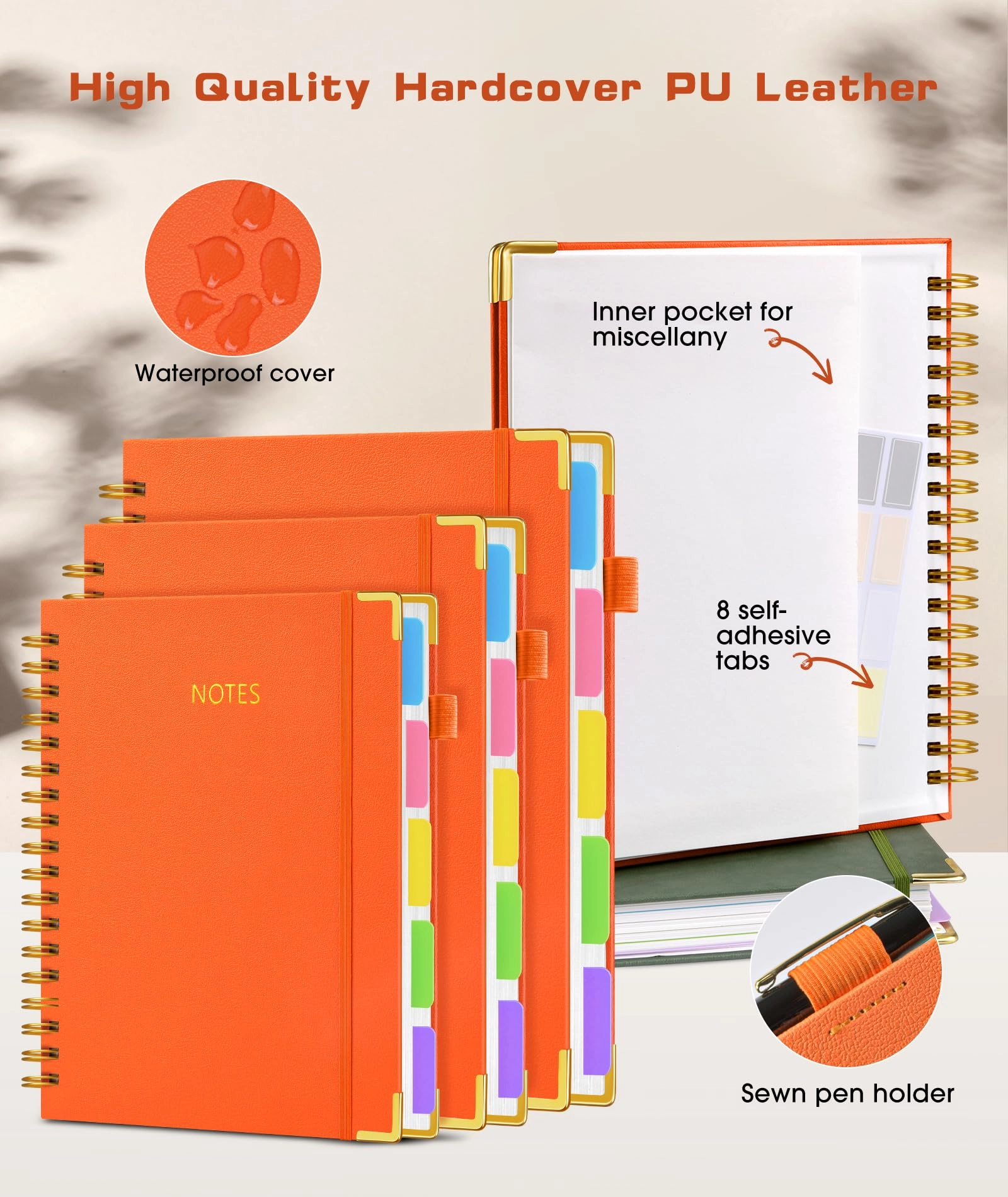 Spiral Notebook Large Hardcover - Lined 150 Sheets