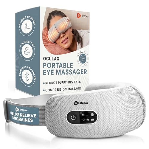 LifePro Portable Eye Massager - Heat & Vibration Bluetooth Music 4 Soothing Modes
