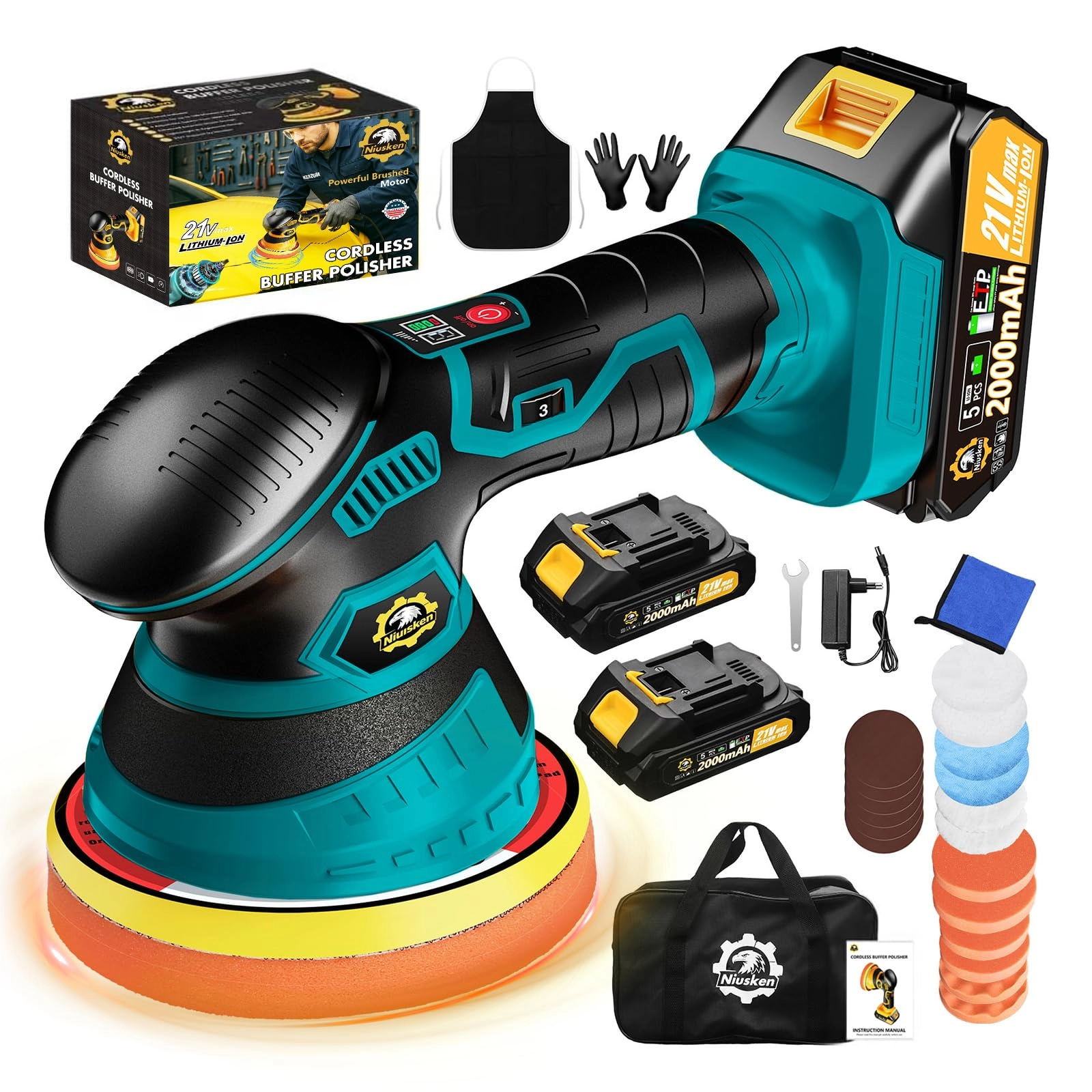 Cordless Car Buffer Polisher - 5'' 6''