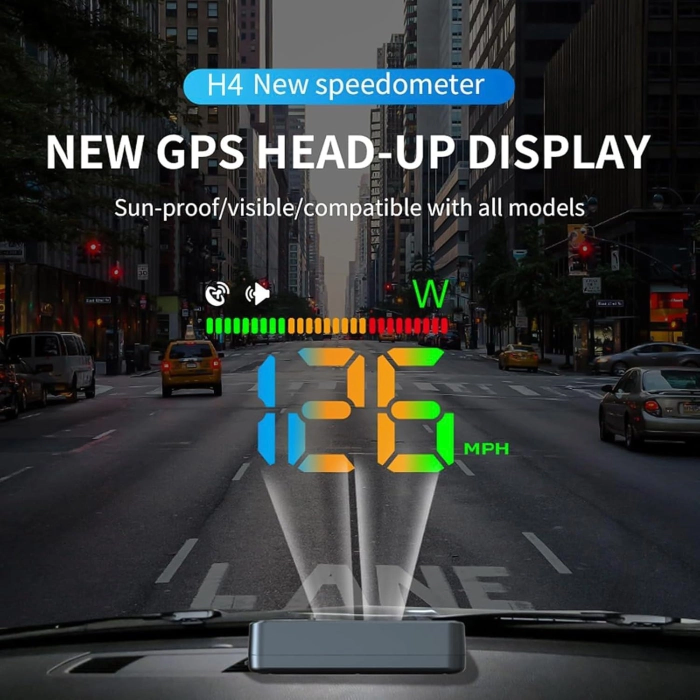 H4 Heads Up Display - GPS+BDS Plug and play