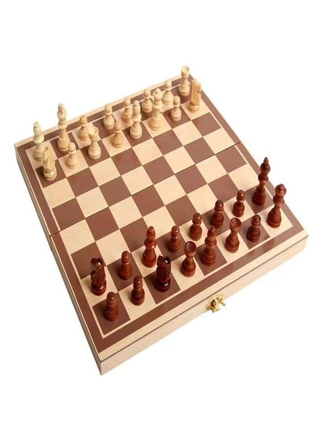 Wooden Magnetic Chess Board Set - Compact & Foldable Inbuilt Storage Anti Scratch Surface