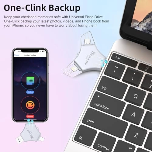 USB 3.0 Flash Drive - Lightning/Type-C/USB for iPhone 128GB