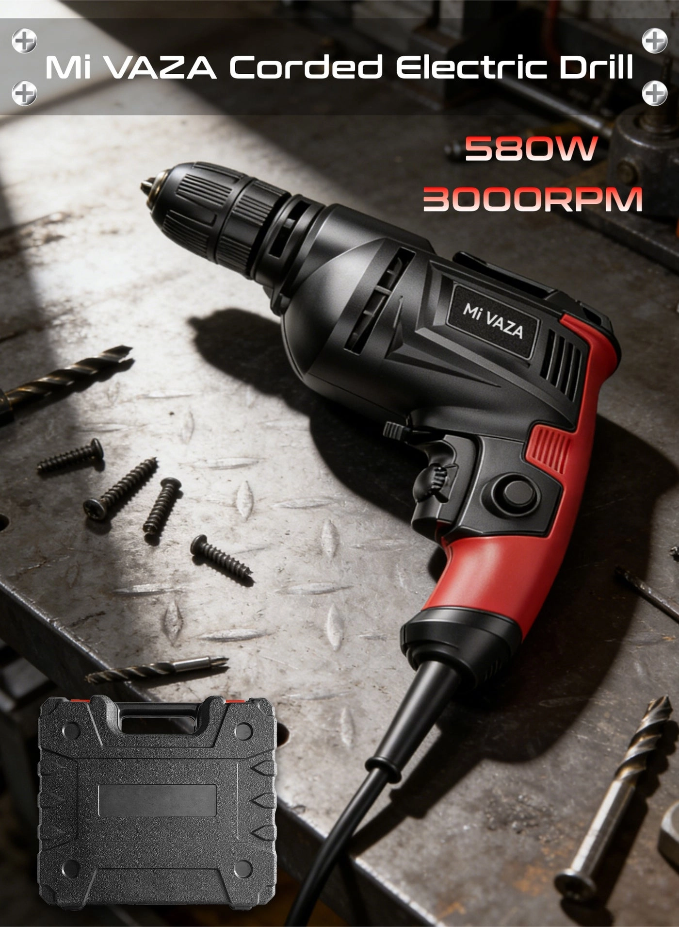 Mi VAZA Corded Electric Drill - 580 W 3000 rpm