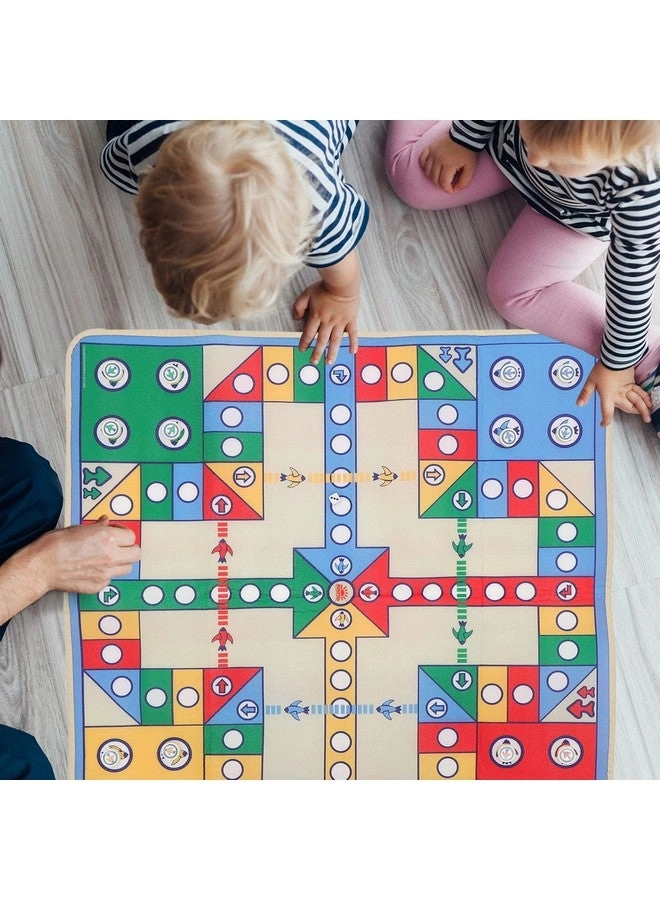 Flying Chess Carpet Mat - Plastic Chess Pieces