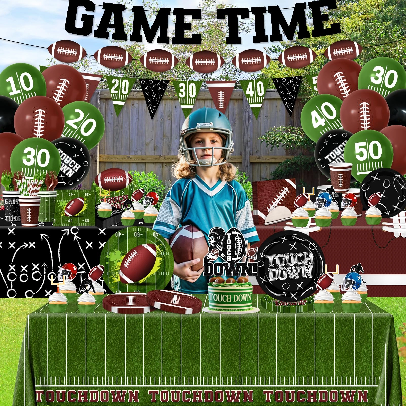 Football Party Supplies Kit - 187pcs Birthday