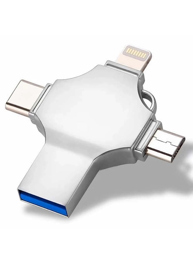 Sakulight USB Flash Drive - USB 3.0 128GB USB A USB C Micro USB iPhone Connector