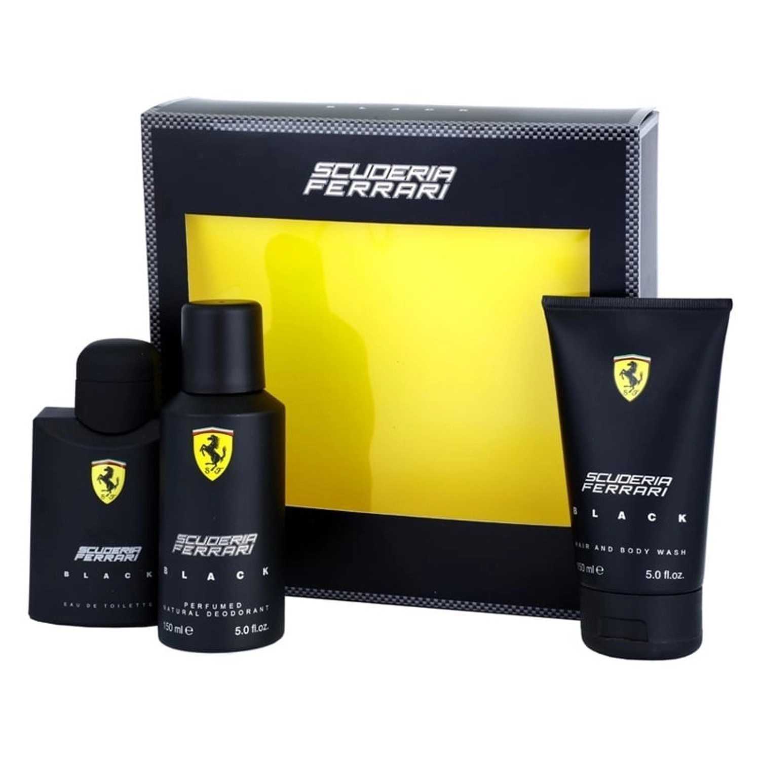 Ferrari Black Perfume - 125ml Eau de Toilette + Bodywash - 150ml + Deo Spray - 150ml