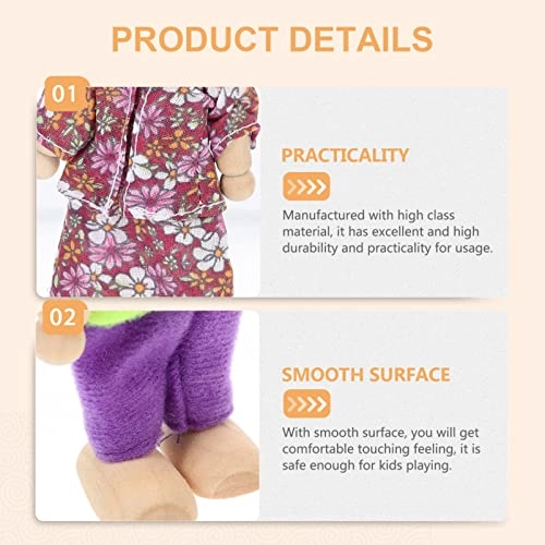 Wooden Dollhouse Family Set - play 6Pcs