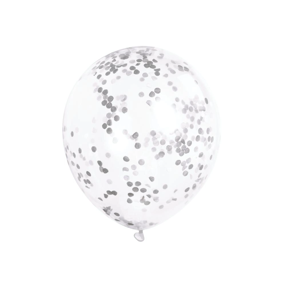 Bright Happy Birthday Balloon With Confetti - 6 pcs