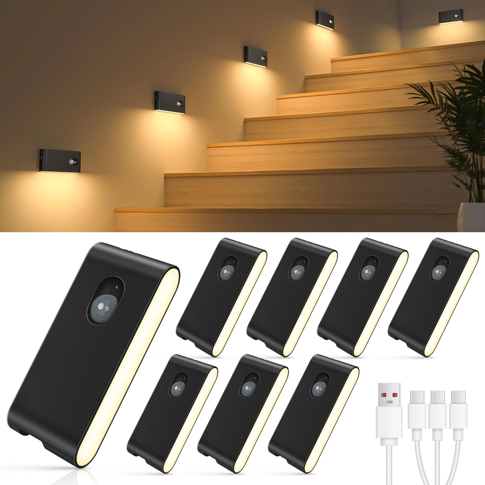 willed Rechargeable Night Lights - Battery Powered Warm White