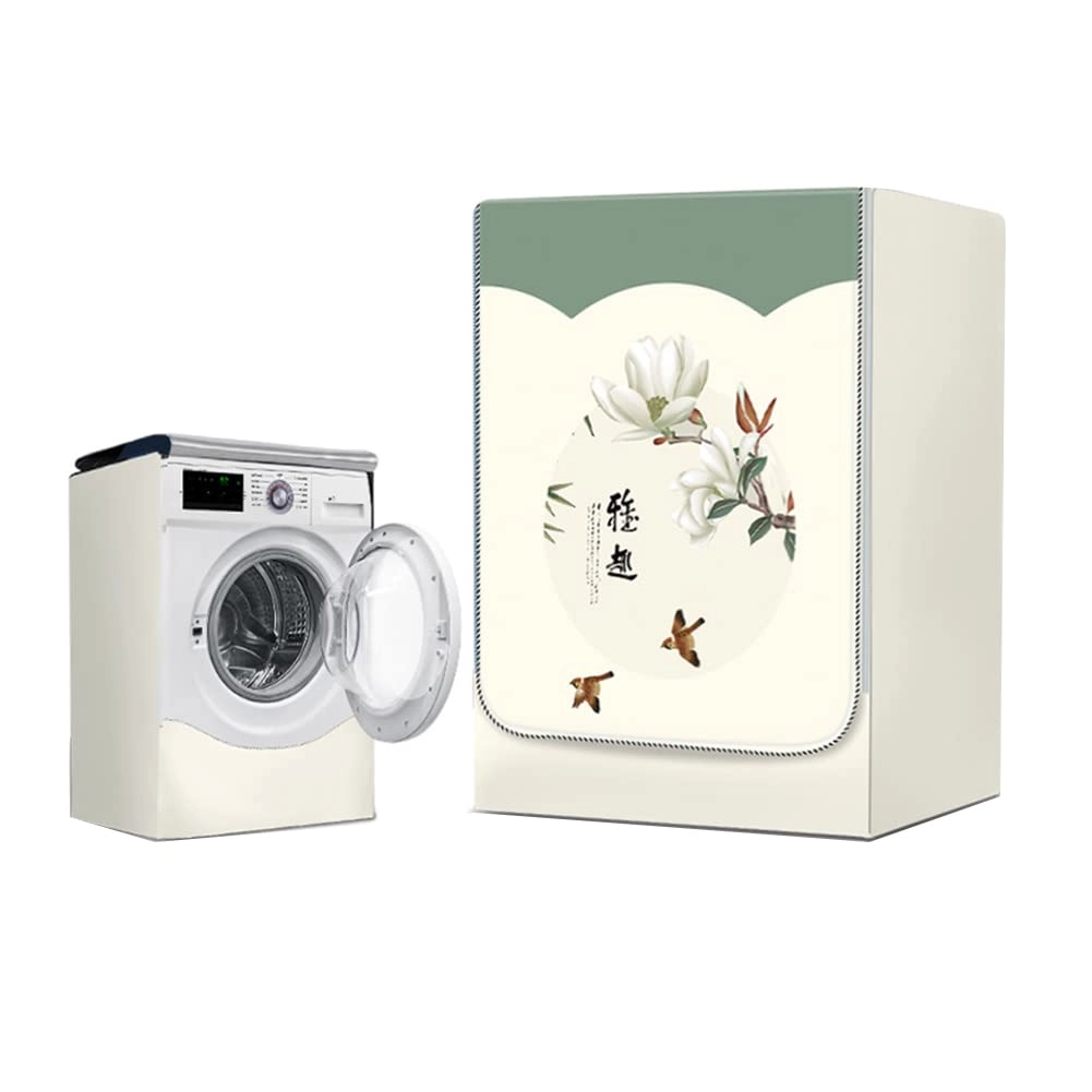 Washing machine cover - S white flower front load