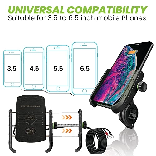 GPS6-Jaw Grip - Motorcycle Phone Holder Wireless Charging iPhone X