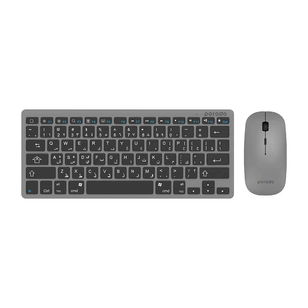 Porodo Super Slim and Portable Bluetooth Keyboard With Mouse - EN/AR Wireless