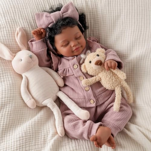 BABESIDE Reborn Baby Doll - 20 Inch Vinyl Cloth Body Black Ages 3+