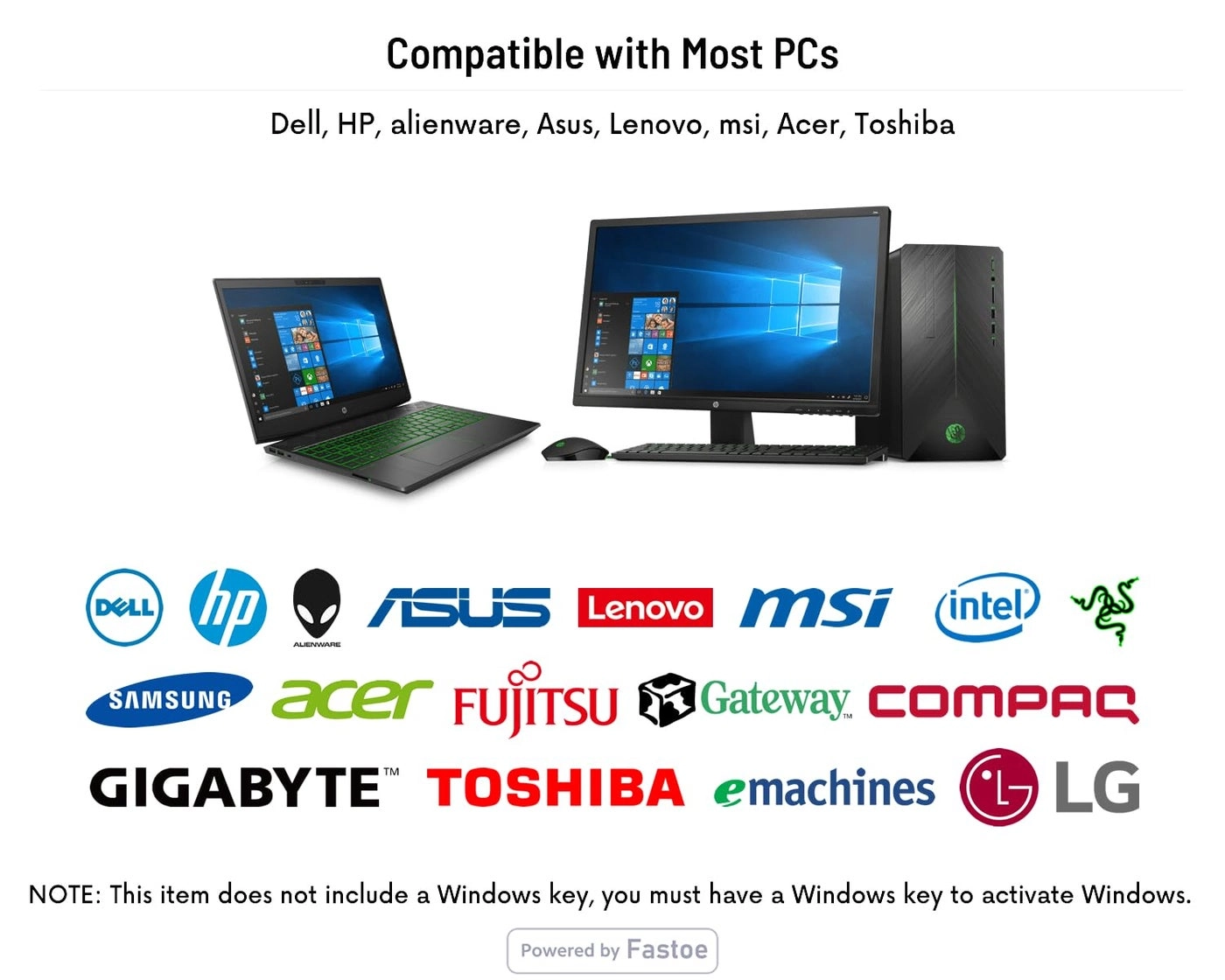 Bootable USB Flash Drive - for Windows 10 Pro 32/64 Bit