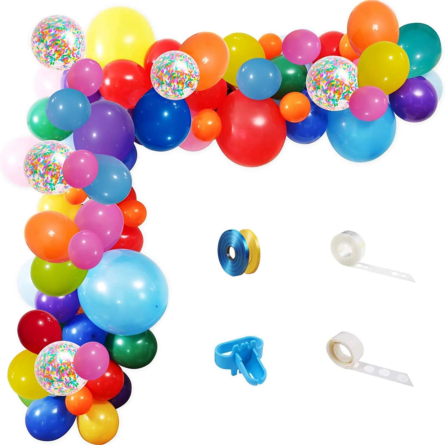 Party Time Trading LLC Rainbow Party Balloons Garland Kit - 114 Pack Birthday