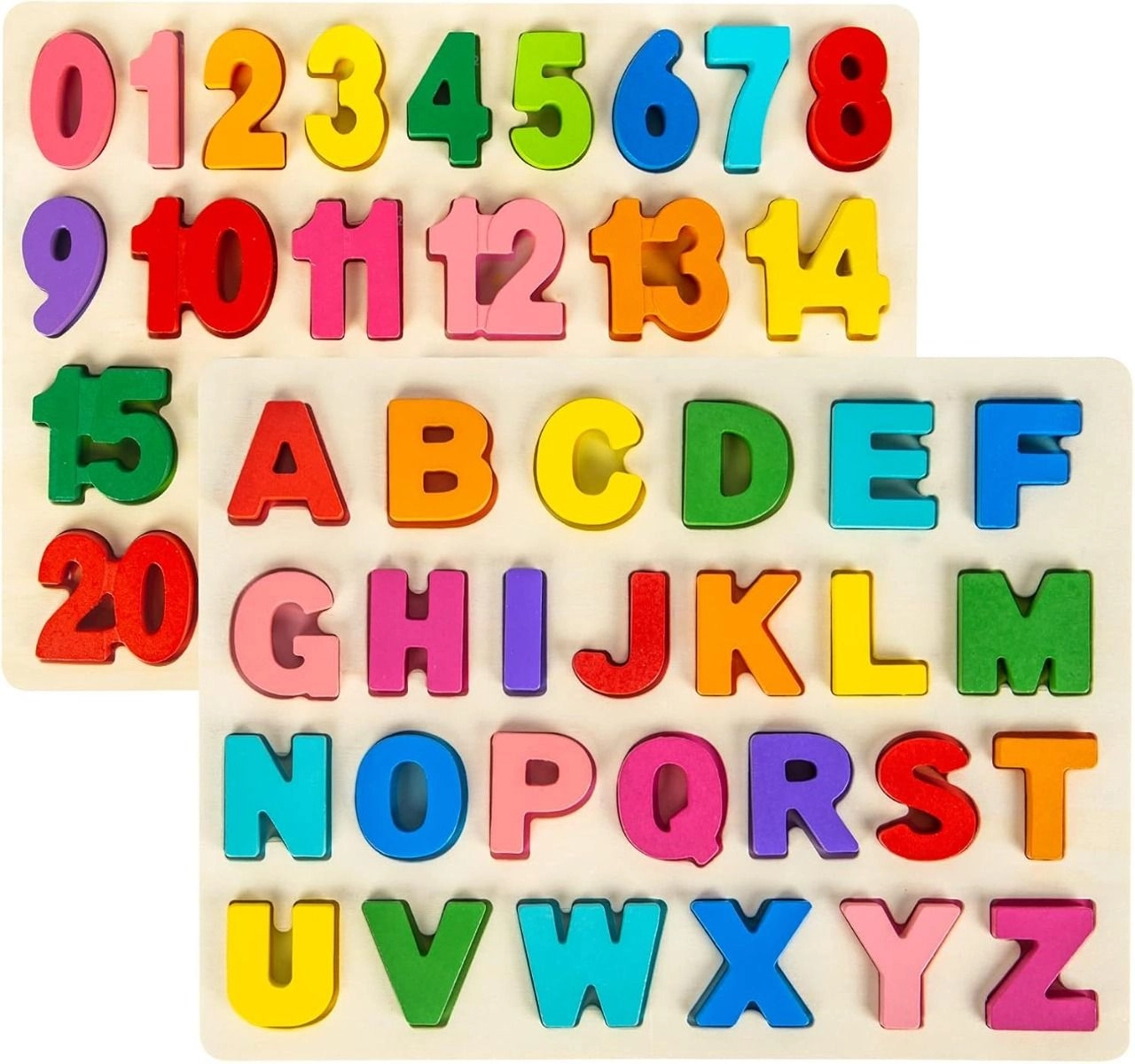 Hape Chunky Alphabet And Number Math Wooden Puzzle Set - 3+