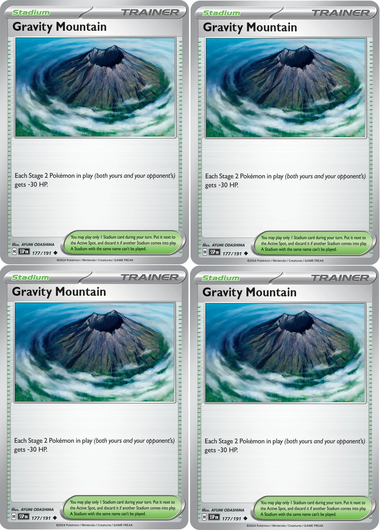 Pokémon Gravity Mountain 177/191 - Surging Sparks - 4pcs