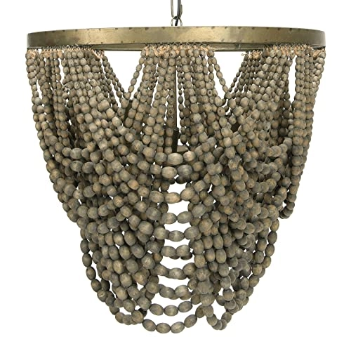 Draped Wood Bead Chandelier