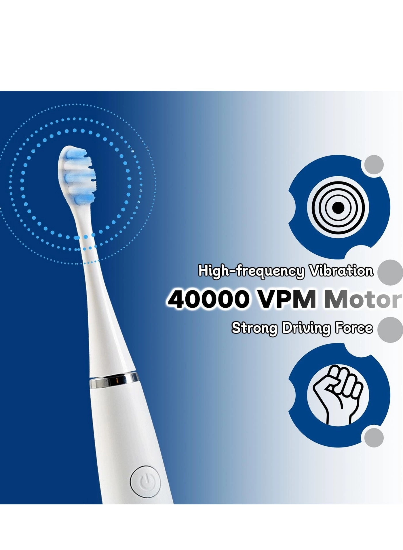 Sonic Electric Toothbrush - 4 Cleaning Modes 6 Dupont Brush Heads 40000 VPM