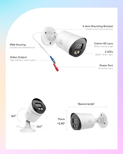Full Color Night Vision Security Camera 1080P