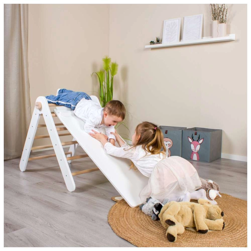 Littlefoot Climbing Ladder & Slide - 2-In-1 Natural Varnished