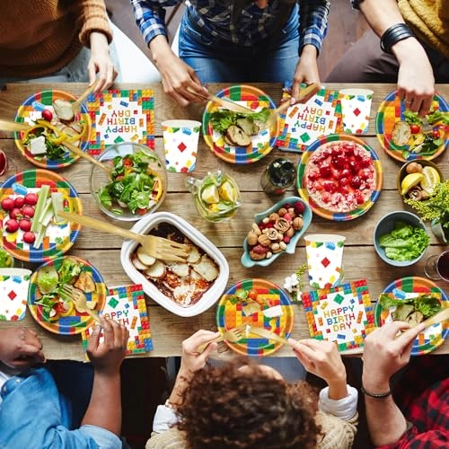 Building Block Party Decorations - 98Pcs Birthday