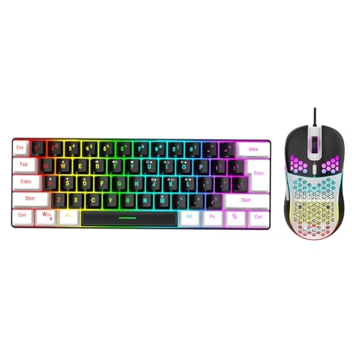 60% Wired Gaming Keyboard - Wired + Gaming Mouse