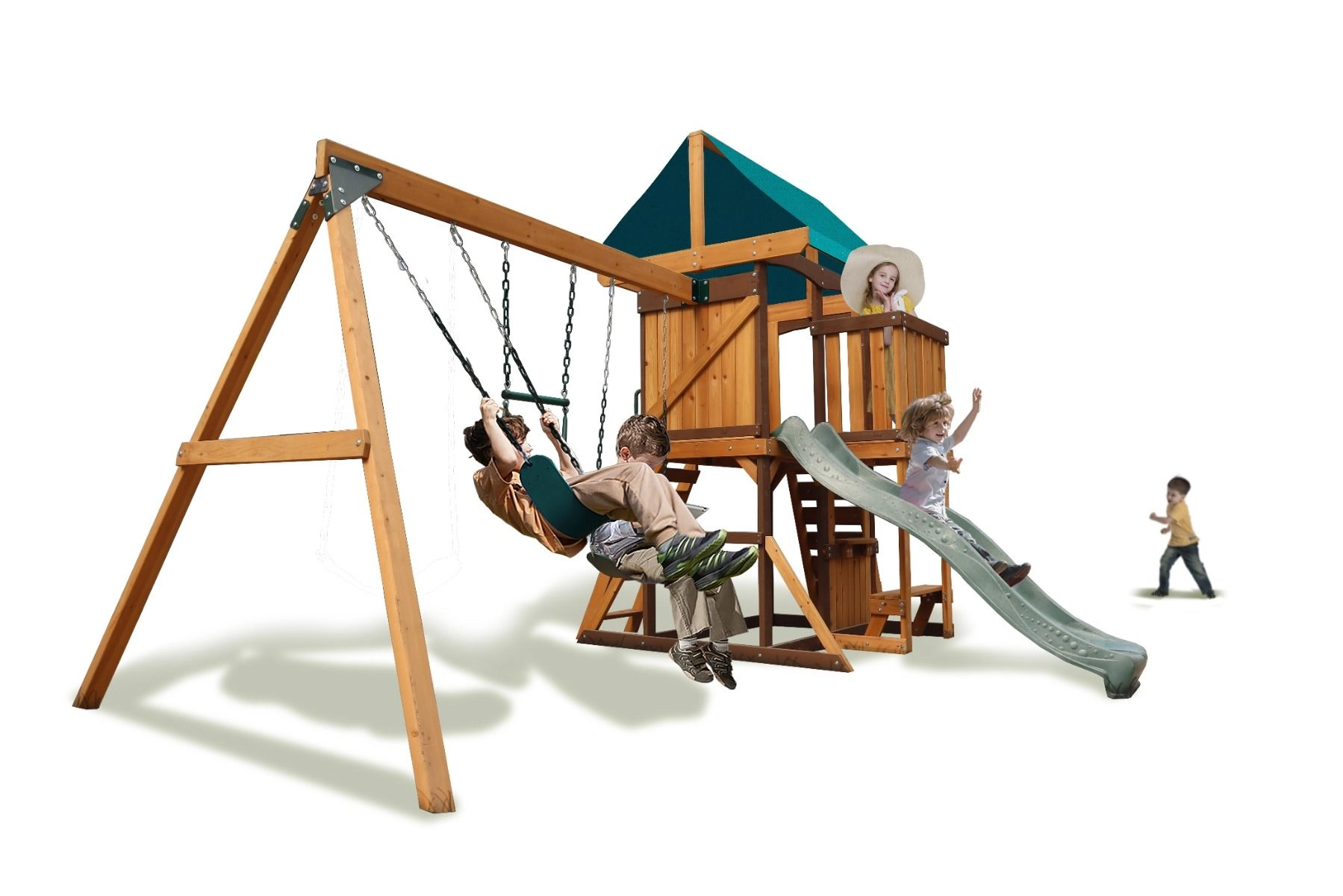 Logan Swing Set & Playhouse - Balcony 480 x 330 x 295 cm