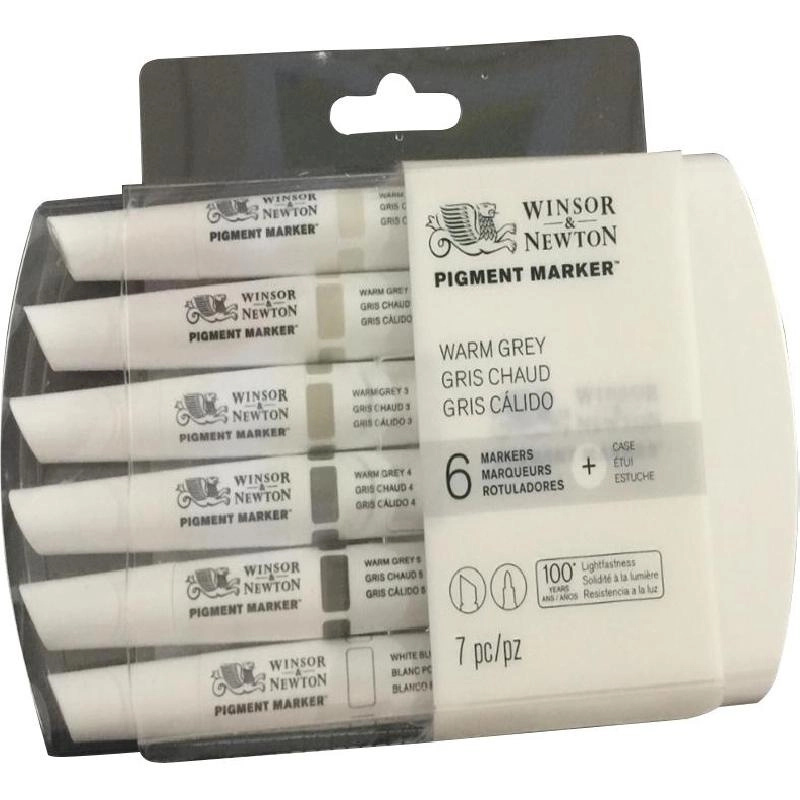 Winsor & Newton Pigment Graphic Art Marker - Assorted Colors (6 Pieces) Twin Tip