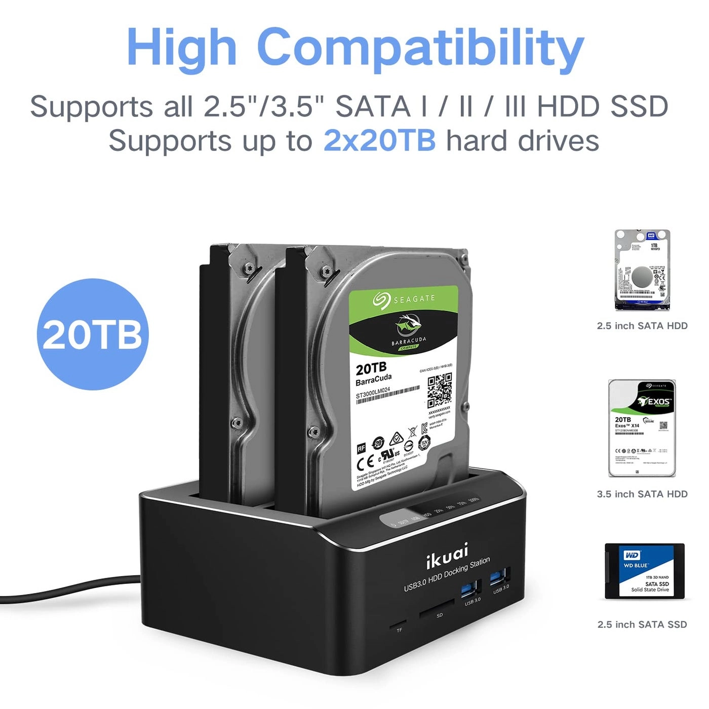 SATA to USB 3.0 Dual Bay Hard Drive Dock