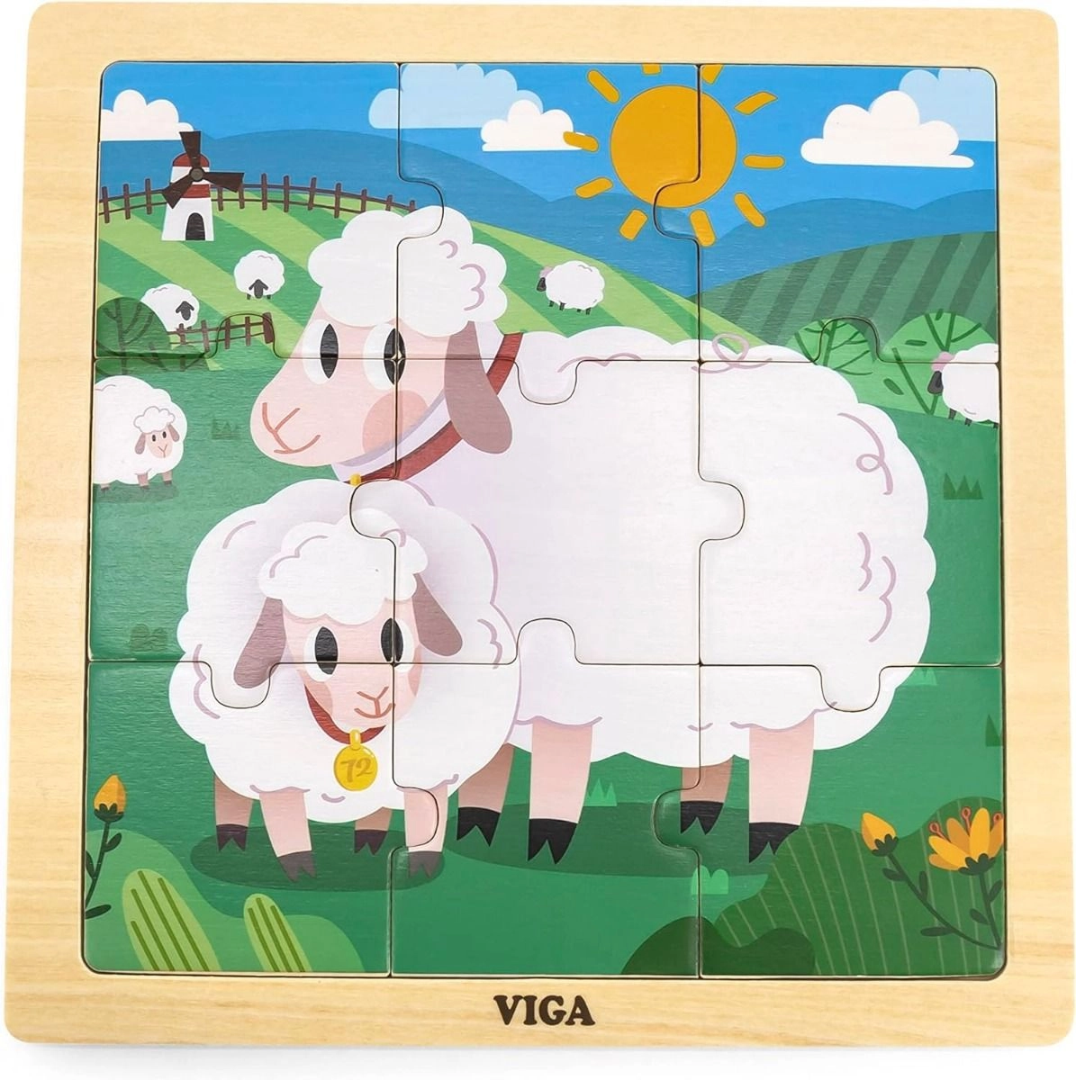 Wooden Puzzle Sheep - 3+ 9 pieces