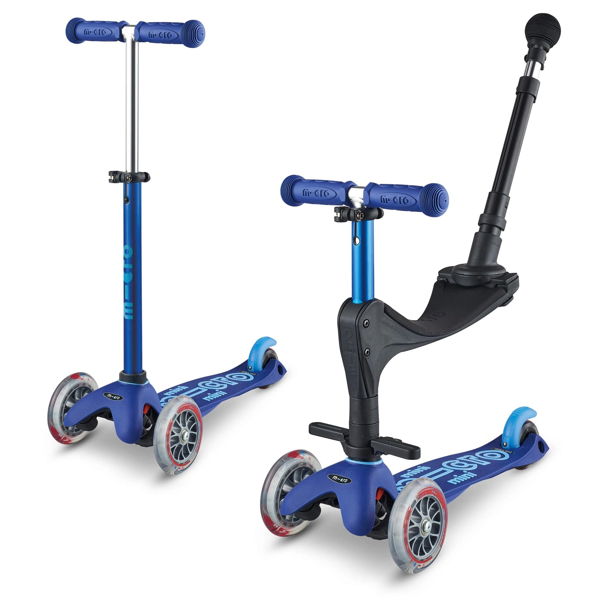 Micro Mini 3-in-1 3-Wheel Kick Scooter + Seat