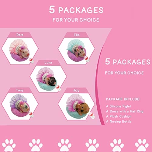 Piglet Tony 13 cm Silicone - Pink miniature