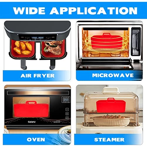 Air Fryer Silicone Pot - 2PCS Red