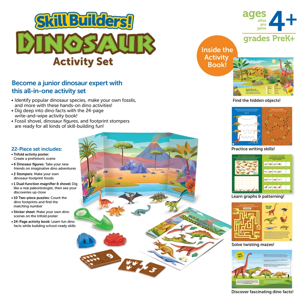 Skill Builders! Dinosaur Learning Set - 4+ 30 pieces