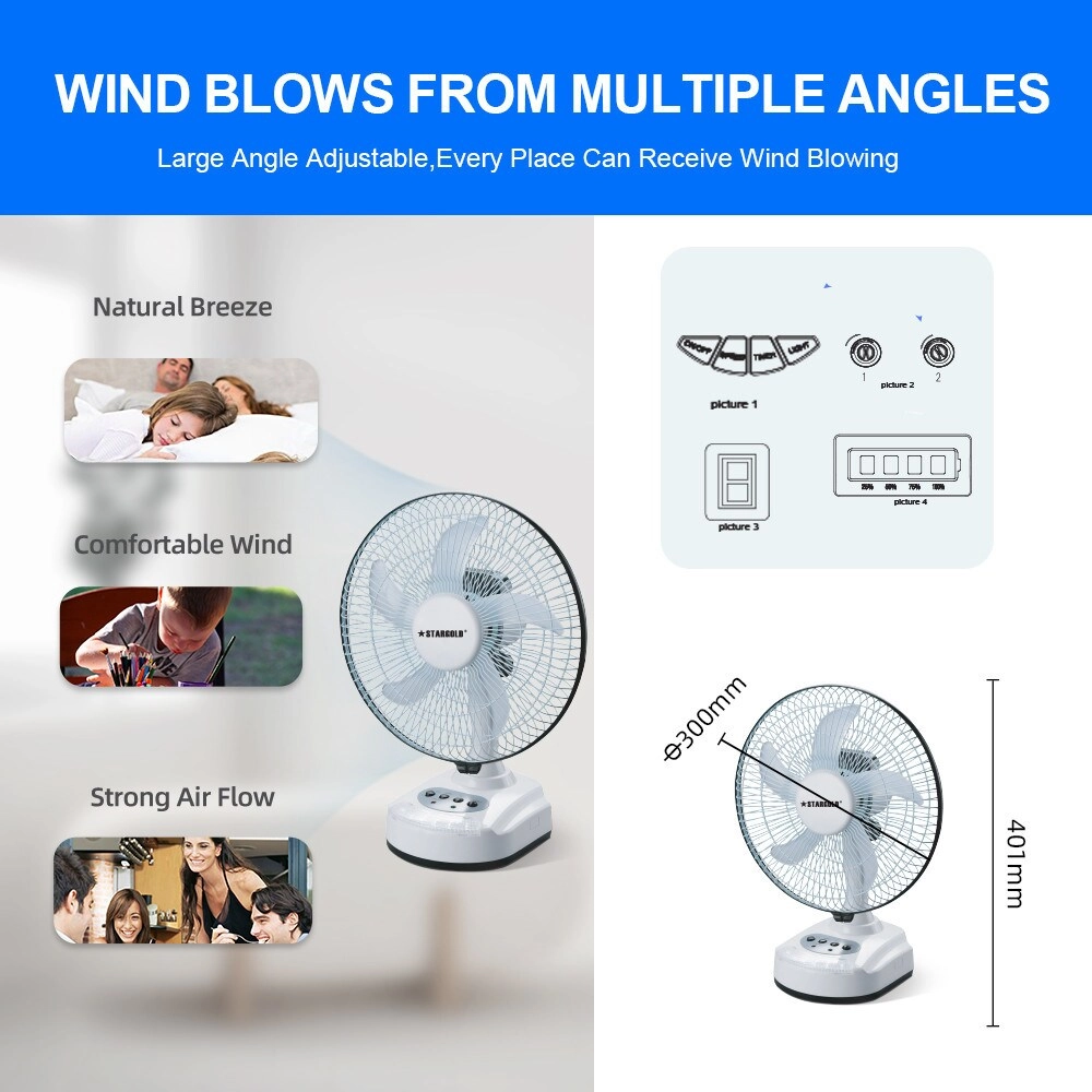 Rechargeable Oscillating Fan - 10 Inch