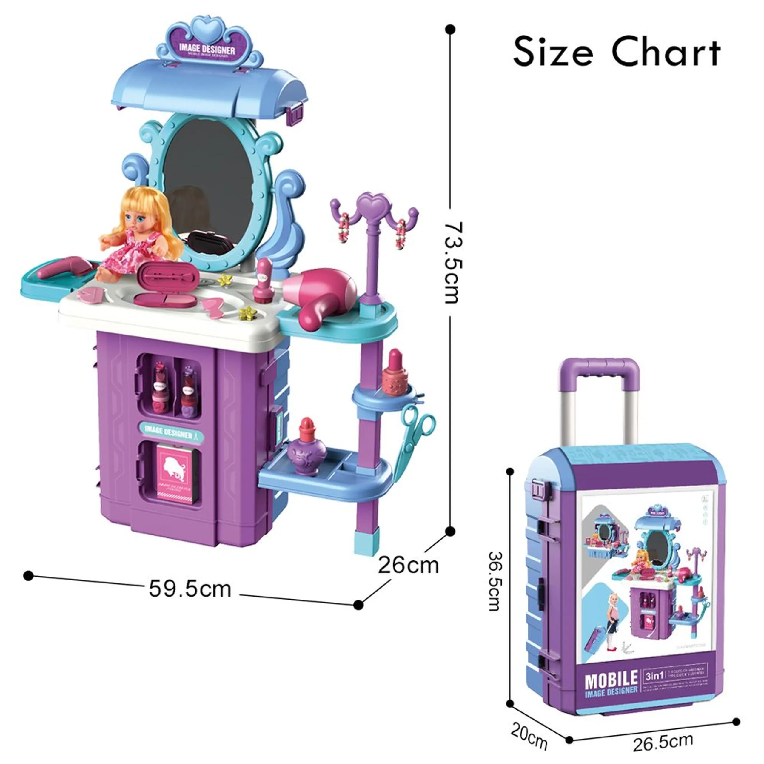 Role Play Salon Toy Set Luggage Case - 39 pcs (SAM-LS_RPLC_SLPU)