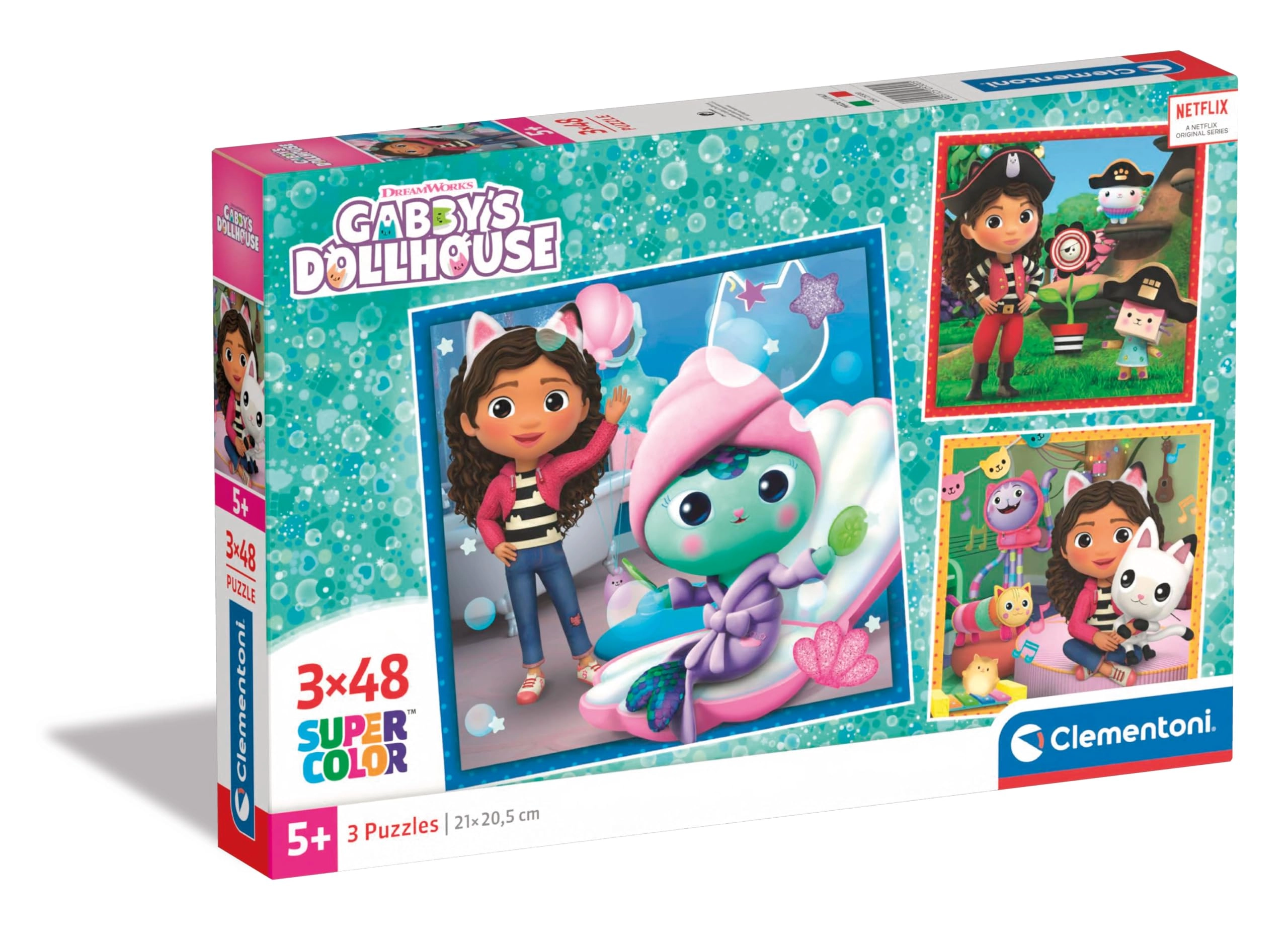 Clementoni Gabby's Dollhouse 3-in-1 Puzzle (25300) - 144 pcs