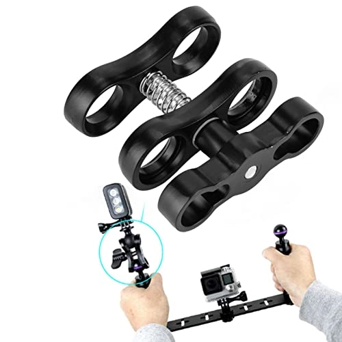 Mini Butterfly Clip Diving Light Clamp Adapter Mount - 360° Rotation Aluminum Alloy Black