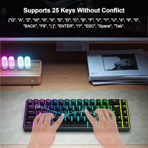 68 Key RGB Mechanical Gaming Keyboard - Wired/Wireless