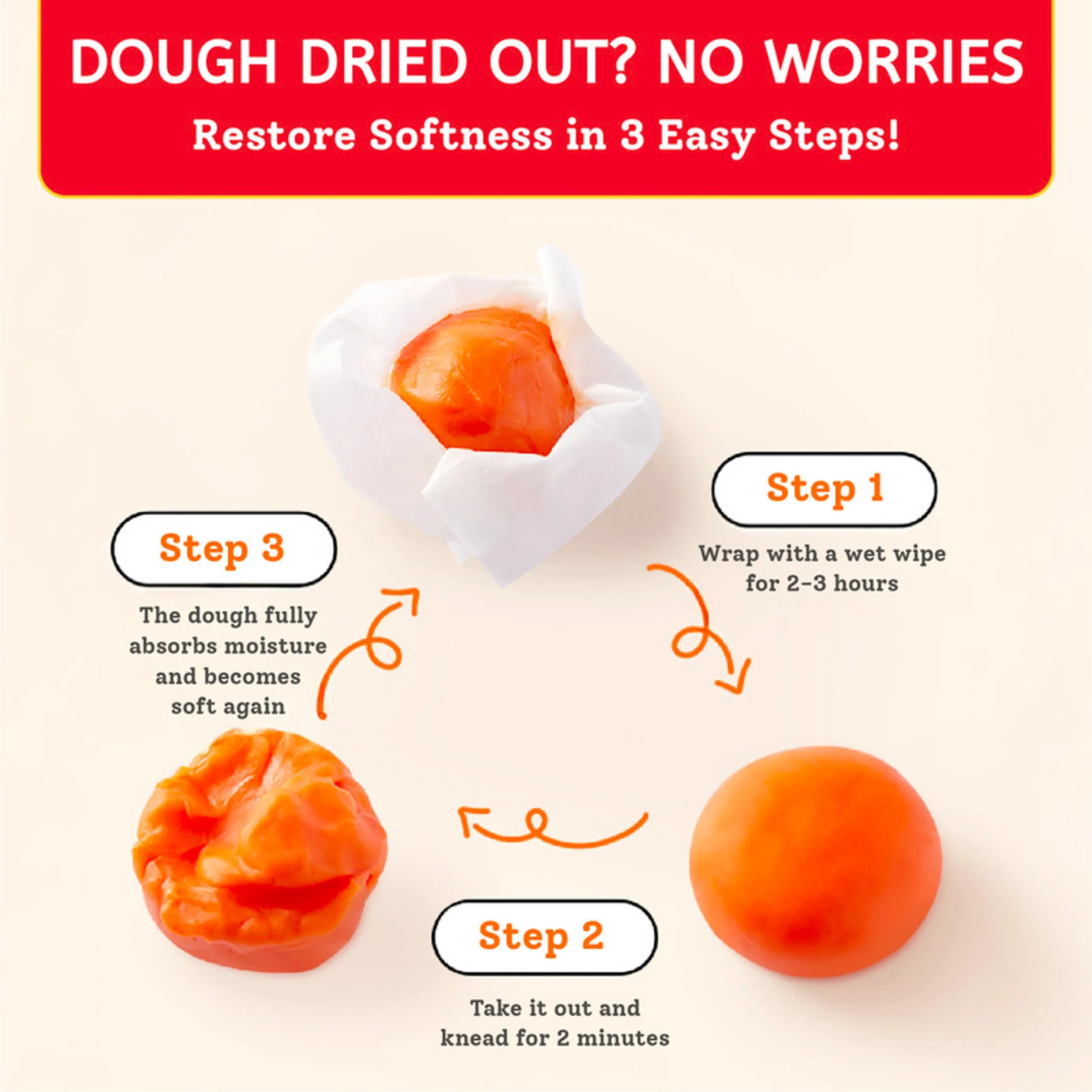 Mellow Dough Clay Set - natural wheat 400g 6pcs.