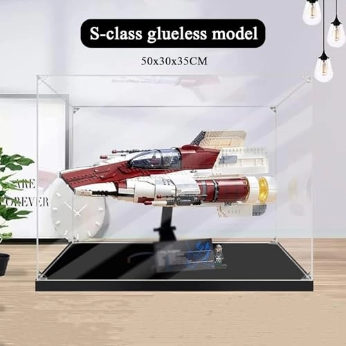 Acrylic Display Case Compatible with Lego 75275 A-Wing Starfighter - 50 x 30 x 35 cm Dustproof