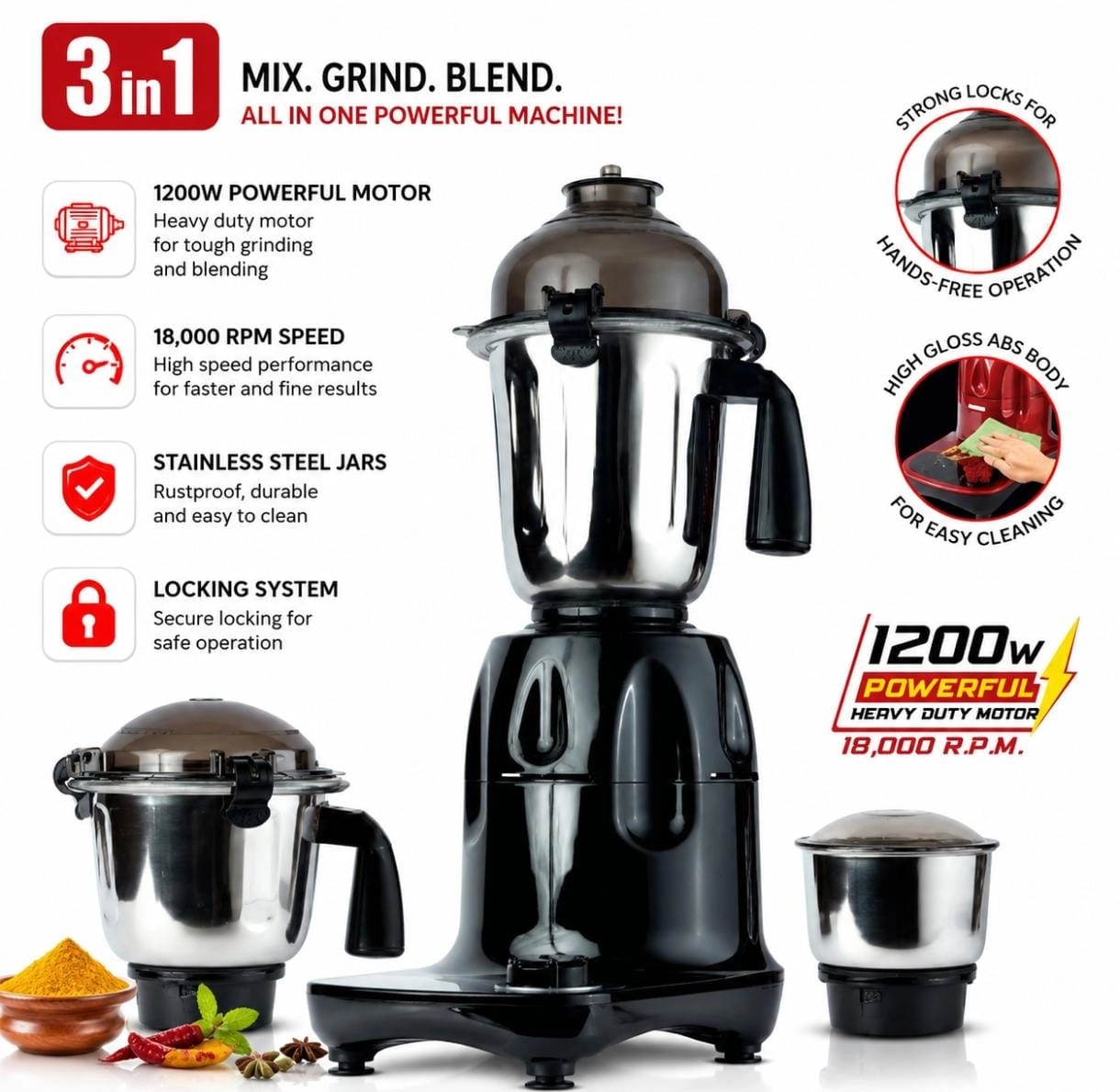 Orvix Mixer Grinder - 1.5L