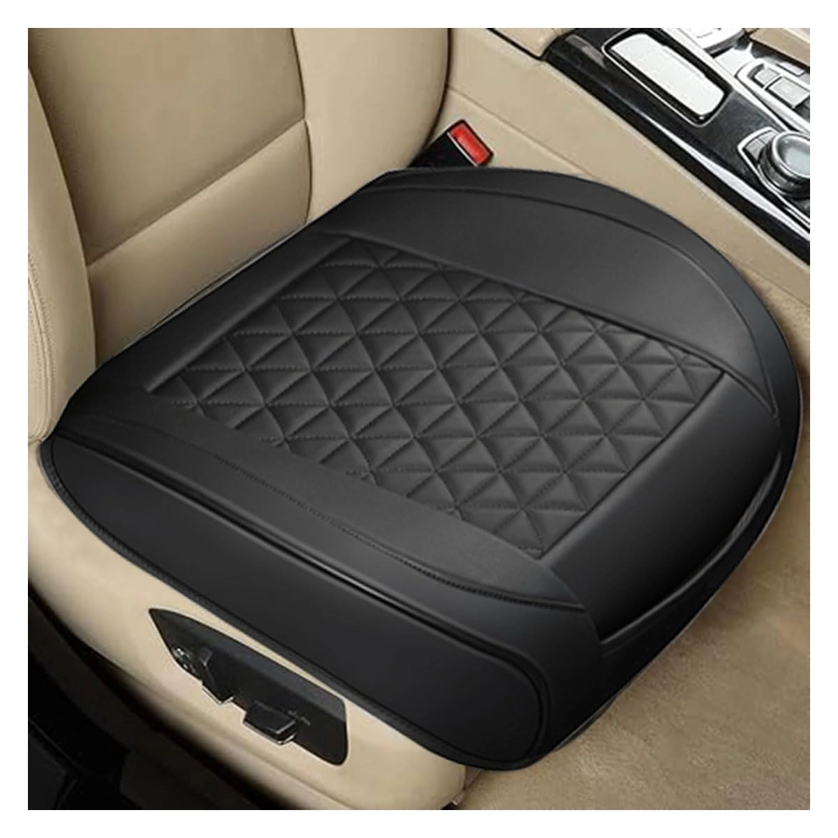 GLSOWEE Leather Car Seat Cover - Front Universal Fit Black