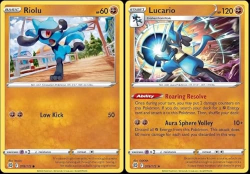Lucario 079/172 - Brilliant Stars Foil Stage 2 Card Lot