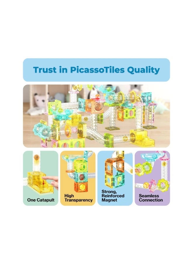 Magnetic Marble Run with Launcher - 80 pcs