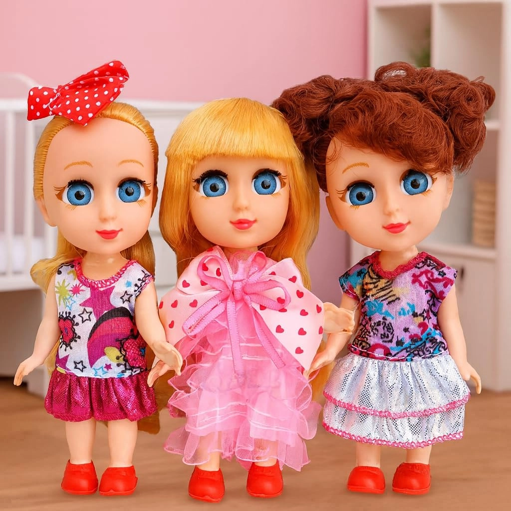 Toyshine Cuties Doll - Pack of 3 6 Inches Vinyl